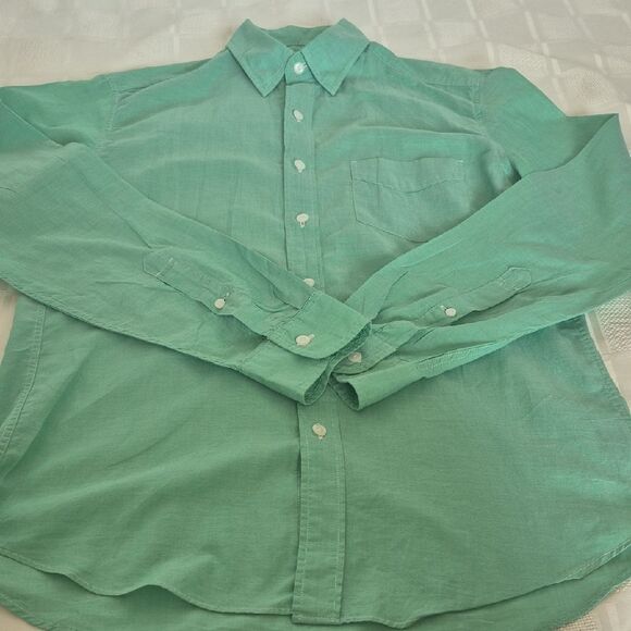 J. Crew Men's Mint Green Casual Button-Down Shirt - Picture 14 of 16